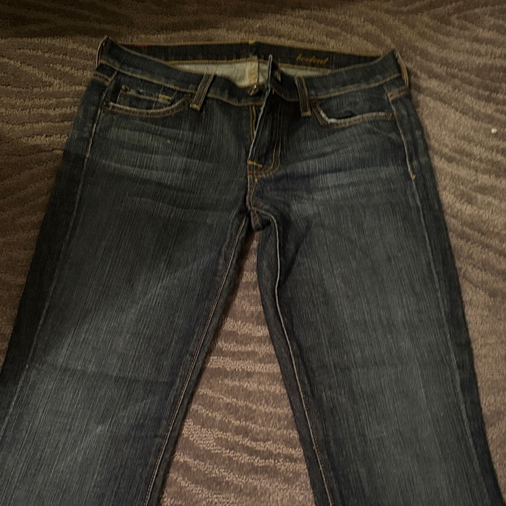 7 For All Mankind Deep Indigo Boot Cut Jeans